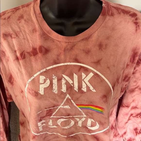 Chemistry Peach Tie-Dye Shirt with Pink Floyd The Dark Side Of The Moon logo Lg - Picture 2 of 5